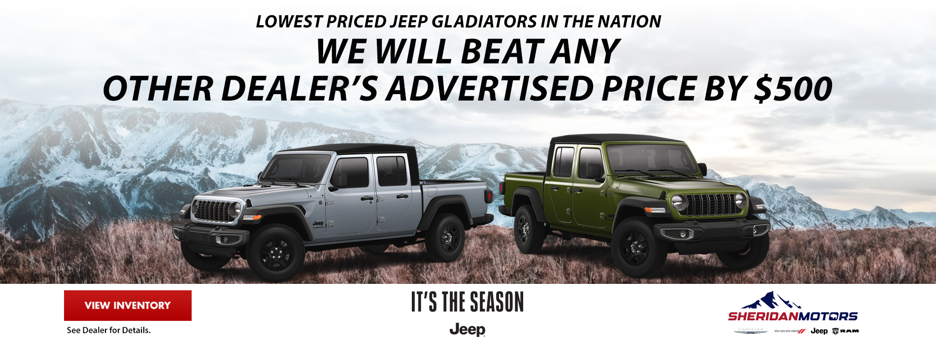 LOWEST PRICED JEEP GLADIATORS IN THE NATION